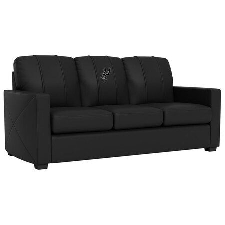 Dreamseat Silver Sofa with San Antonio Spurs Primary Logo XZ7759001SOCDBK-PSNBA32051